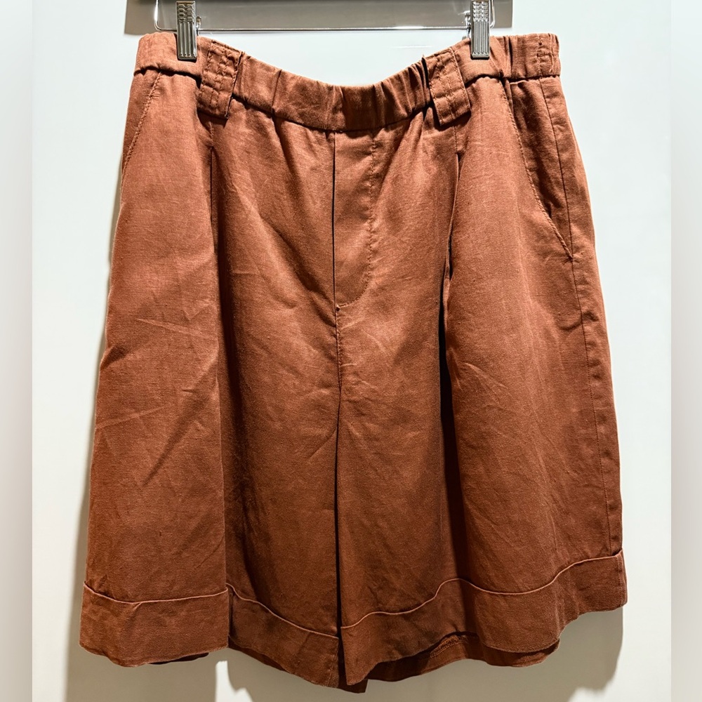 United Colors of Benetton Copper Brown Linen Shorts